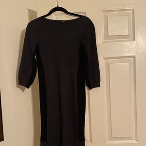 Ann Taylor Elegant Black and Dark Gray Long Sleeve Dress
